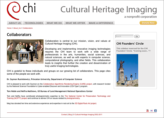 Chi website landing page